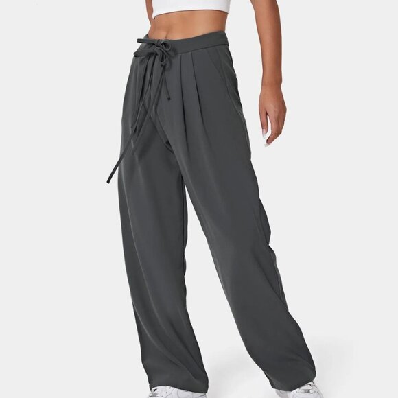 HALARA High Waist Draw String Pocket Dress Pants Gray XS NWT - Picture 2 of 11